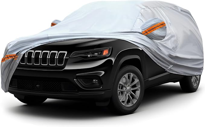 KEYOOG Fit for 178"-189" Length SUVs, 6-Layer Full Car Cover is All-Weather by KEYOOG