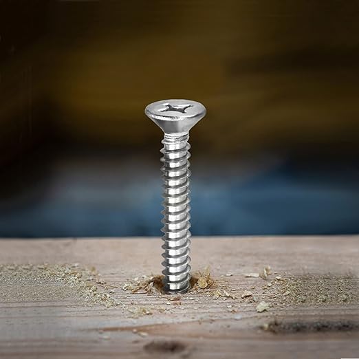#8 x 1-1/4" Wood Screw 100Pcs 18-8 Stainless Steel Screws Flat Head Phillips - Image 5