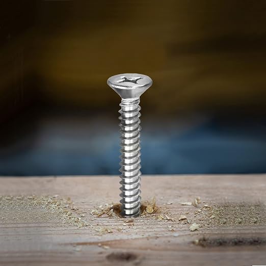 #4 x 3/4" Wood Screw 100Pcs 18-8 Stainless Steel Screws Flat Head Phillips Fast - Image 5