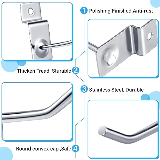 Moxweyeni 100 Pcs Heavy Duty Slatwall Panel Hooks Hanging Metal Slat Wall - Image 3
