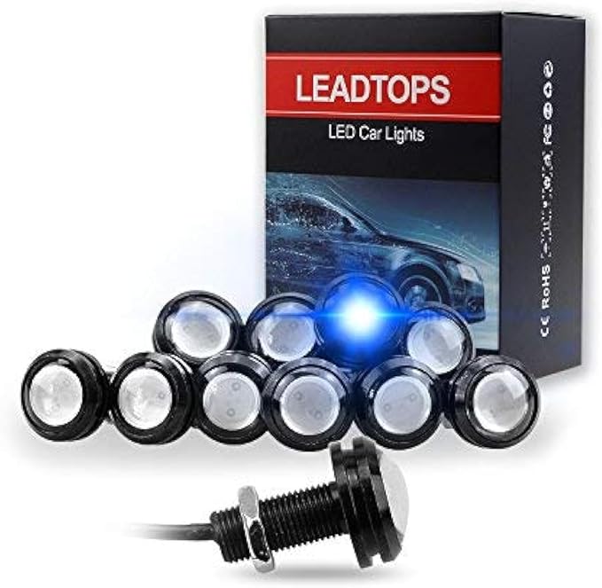 LEADTOPS 10Pcs 18mm 12V Eagle Eye LED Car Fog DRL Daytime Running Light Backup by LEADTOPS