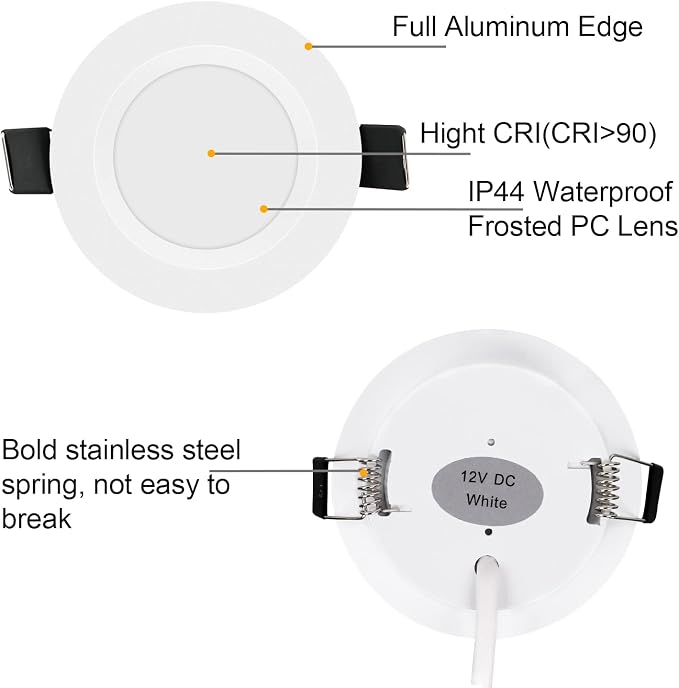 RV Boat Recessed Ceiling Light 6 Pack 12V LED Puck Light - Image 5