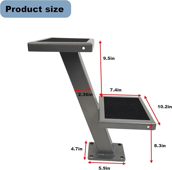 Universal 2 Double Steps Boat Trailer Ladder Boarding Step Fit - Image 2