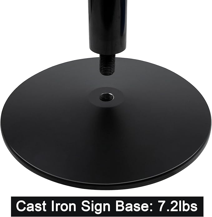 Parking Sign Post 48" Heavy Duty Cast Iron Parking Signs Stand, Movable Sign - Image 6