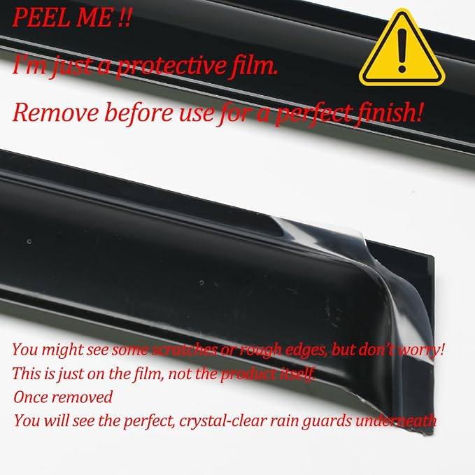 94539 4Pcs Out-Channel Tape On Side Wind Vent Deflector, Dark Smoke Window - Image 4