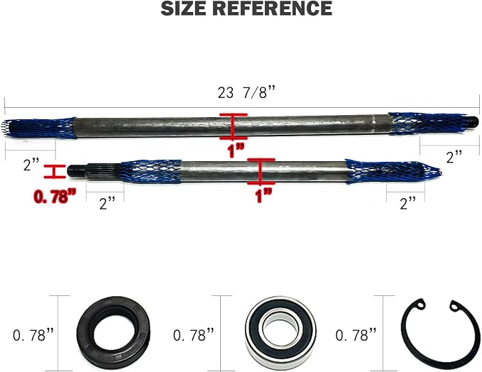 LOSTAR Golf Cart Driver/Passenger Side Rear Axle Shaft - Image 5