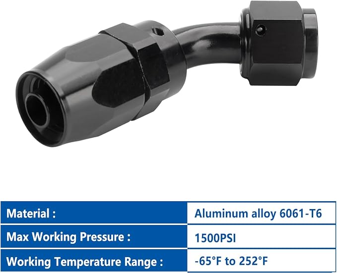 LokoCar 8AN Hose End Fitting 45 Degree Swivel - Image 3