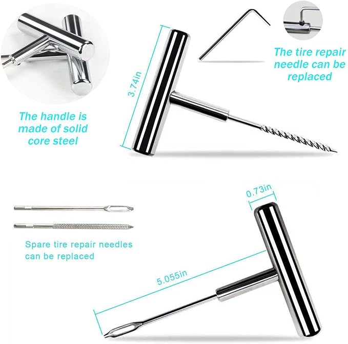 Tire Repair Kit, with Universal Tire Patch Kit to Plug Flats - Image 3