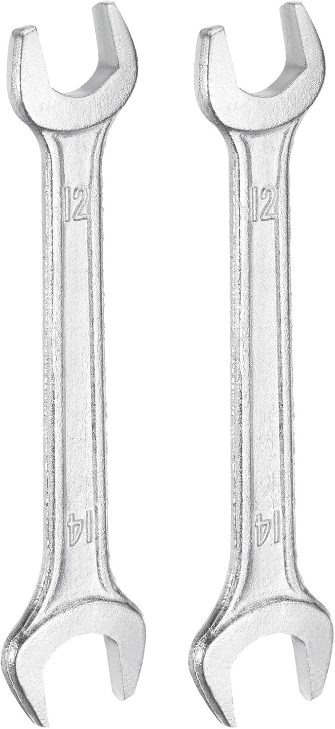 HARFINGTON 2pcs Double Open End Wrench 12mm x 14mm Metric 15 Degree Offset by HARFINGTON
