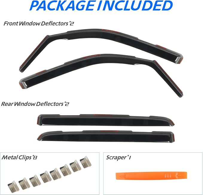 4pcs in Channel Window Rain Guards Fit - Image 6