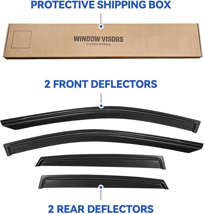 Window Visors Rain Guards for 2018-2023 Hyundai Kona, Out-Channel Window Vent - Image 5