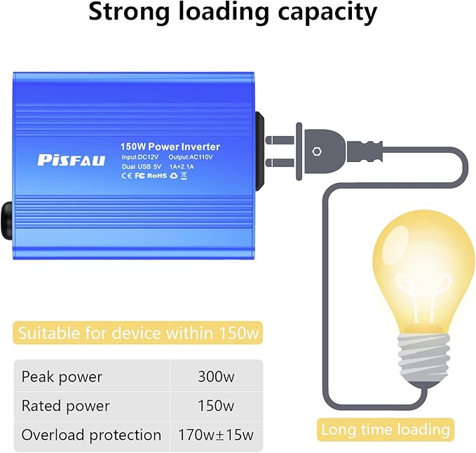 150W Car Power Inverter DC 12V to 110V AC Converter - Image 5