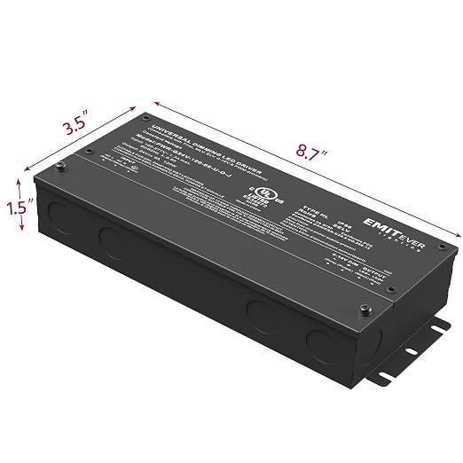 EMITEVER 120W Dimmable LED Driver, 24V Triac Dimmable Power Supply, AC to DC - Image 3
