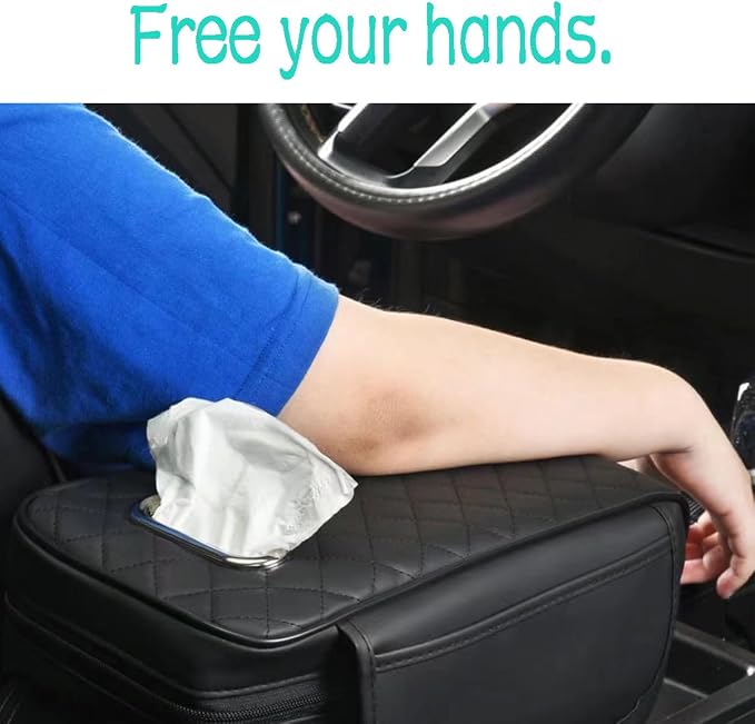 Car Armrest Cover Leather Car Console Covers Box Pad - Image 5