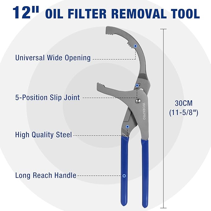 WORKPRO Oil Filter Wrench, 5-Position Adjustable Design Fits 2-1/2" to 3-3/4" - Image 5