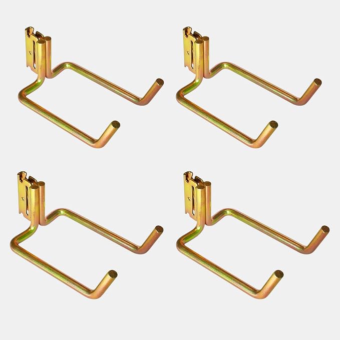 4 Pack E Track Heavy Duty Shovel Hanger, Large Steel Tool Hook Double J Hook - Image 8