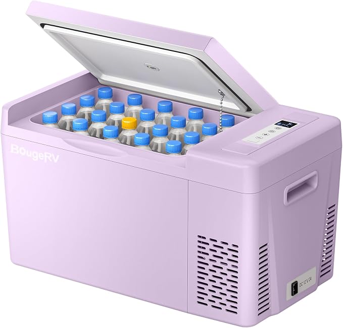 BougeRV Purple 23Quart Portable Refrigerator, 12 Volt Fridge 22L, Portable by BougeRV