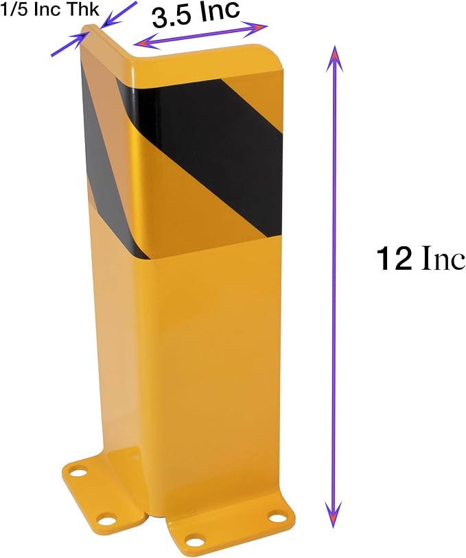 Heavy Duty Pallet Rack Post Protectors – 4-Pack Steel Column Guards - Image 4