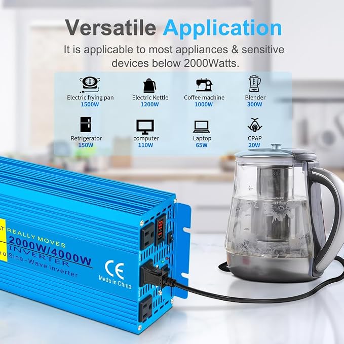 LVYUAN 2000 Watt Pure Sine Wave Inverter 24V to 110V 120V DC to AC - Image 2