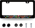 Colorful Hippie Flowers License Plate Frame Beautiful Floral License Plate by BRAGHRTED