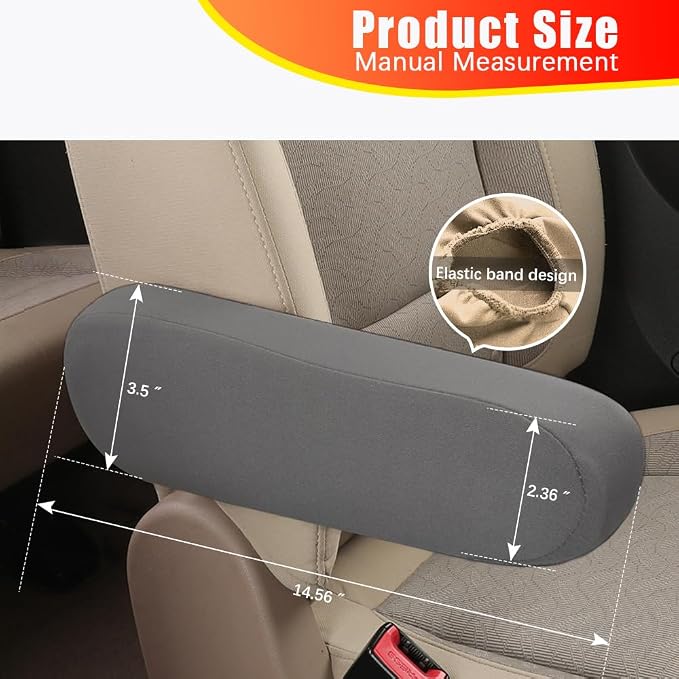 2PC Car Front Seat Armrest Covers, Universal Size Seat Arm Rest Cover, Flat - Image 2
