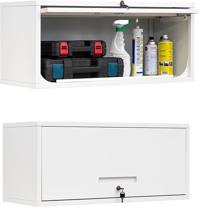 Yizosh Metal Wall Cabinet with Doors, Wall Mounted Storage Cabinet by Yizosh