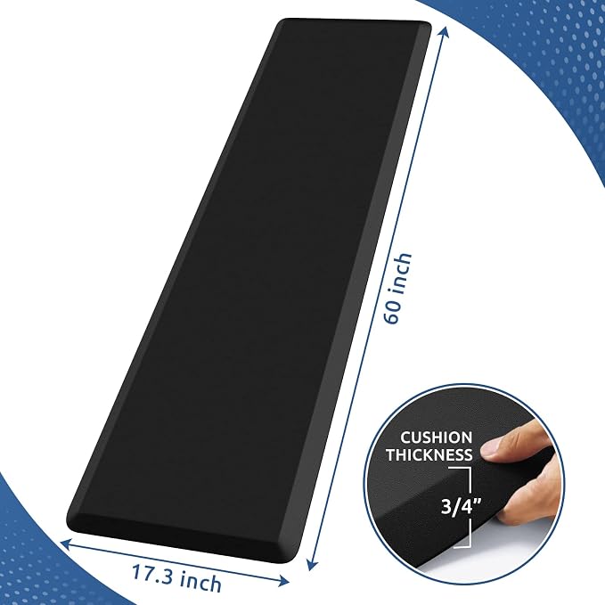 KitchenClouds Kitchen Mat Cushioned Anti Fatigue Kitchen Rug 0.8inch Waterproof - Image 2
