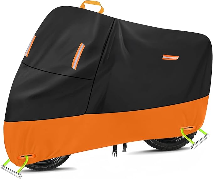 Motorcycle Cover 300D Oxford Motorcycle Covers Waterproof Outdoor Storage Fit by SECELES