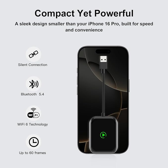 Wireless CarPlay & Android Auto Adapter – 2-in-1 Plug & Play Solution, Converts - Image 4