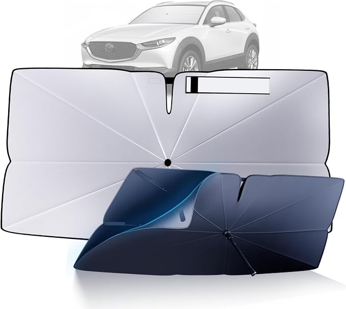 Windshield Sun Shade Umbrella for 2020-2025 Mazda CX-30 Accessories: Custom Fit by HIMUMOY