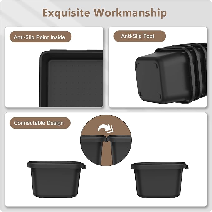 A-LUGEI【 & 5 Size】Tool Box Organizer Tray Divider Set, 【Black】 Desk - Image 6