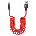 AGVEE 3ft Coiled Short USB to USB-C Charging Cable 3A Fast Charger Cord in Car by AGVEE