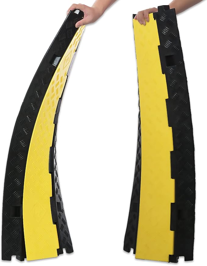 CXRCY Cable Ramp 2 Pack of 3 Channel PVC Rubber Cable Protector, 44000lbs - Image 6