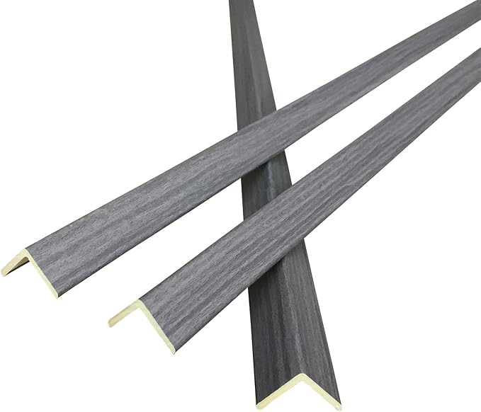 Wall Corner Protector 6PCS 45" Corner Molding Trim Grey Wood Grain Corner Trim by Yutianli