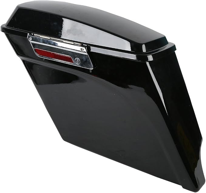 XFMT 5" Vivid Black Stretched Extended Hard Saddlebags Compatible - Image 3