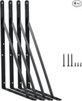 4 Pack L14 x H 10" Black Heavy Duty Shelf Brackets by MHMYDZ