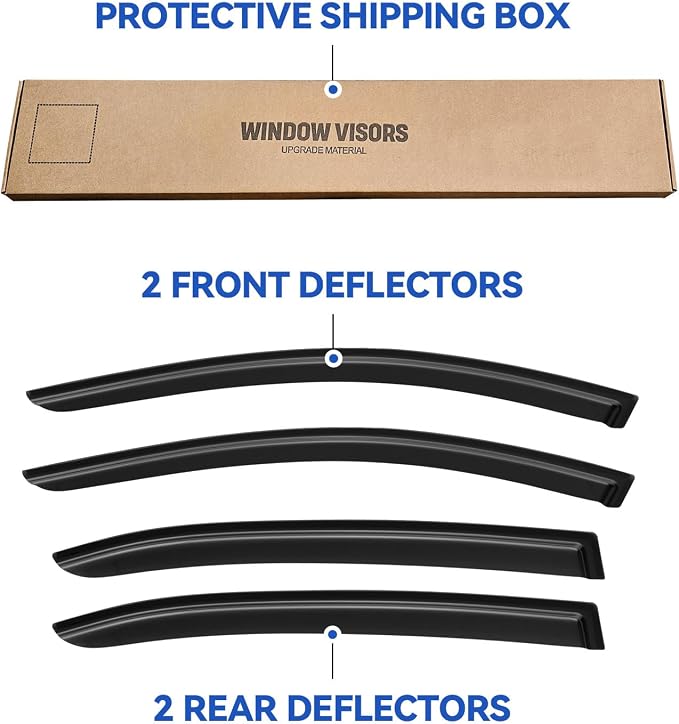 Window Visors Rain Guards for 2014-2018 Mazda 3 Sedan, Out-Channel Window Vent - Image 5