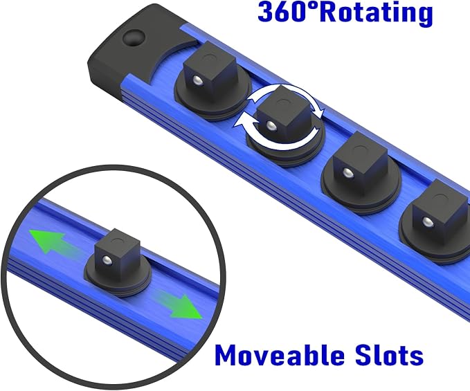 Magnetic Socket Holder Organizer Set, 3-Piece Heavy Duty Socket Rack Kit - Image 3