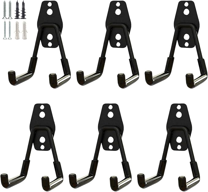 Garage Storage Utility Hooks，Garage Garden Tool Organizer，Steel Wall Mount Hooks by GeeWatom