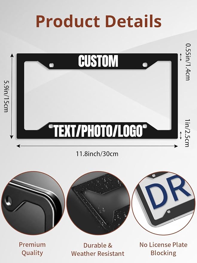 Custom License Plate Frame – Personalized License Plate Holder - Image 3