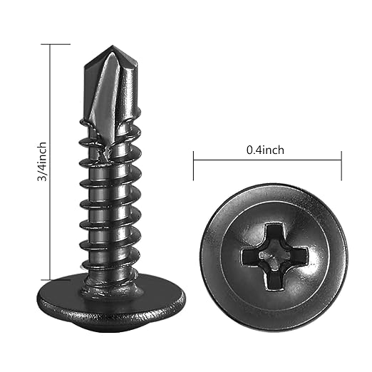 #8×3/4” for Sheet Metal Self-Tapping Screws 410 Black Stainless Steel Truss - Image 2