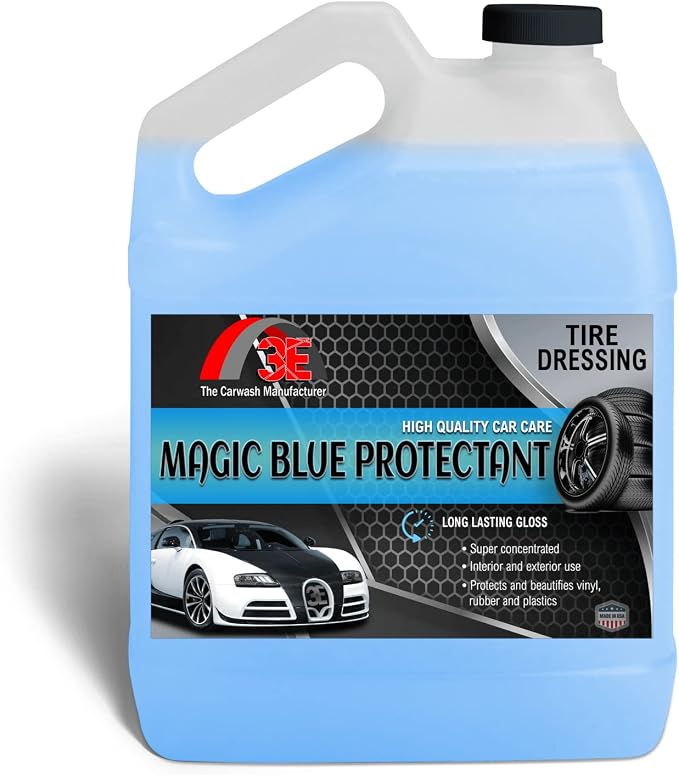 Magic Super Blue Tire Shine Protectant 128 Fl Oz – Long Lasting High Gloss by 3ETheCarwashMaufacturer