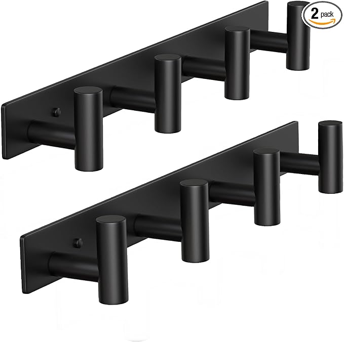 Coat Rack Wall Mounted with 4 Hooks, Wall Hooks by VINHOLD