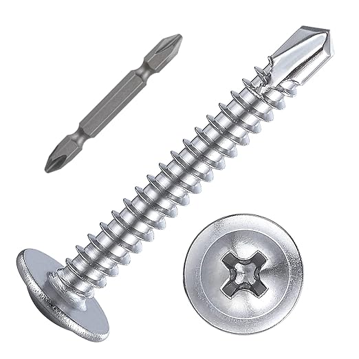 Wensilon #10×1-1/4”for Sheet Metal Self-Tapping Screws 410 Stainless Steel by Wensilon