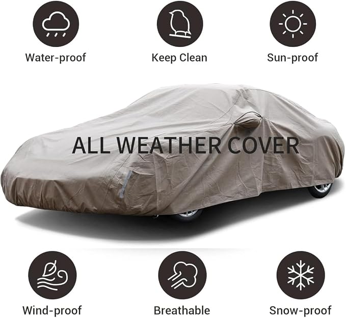 Tecoom Thick Shell Car Cover Waterproof All Weather - Image 2