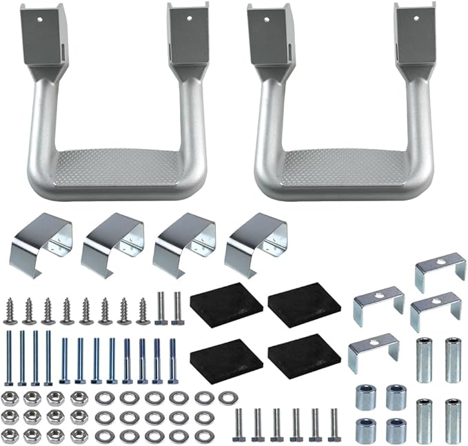 RULLINE Silver Powder Coated Truck Side Step Set by RULLINE