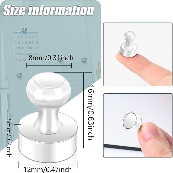 22 Pack Fridge Magnets Strong for Whiteboard, Push Pin Magnet, Refrigerator - Image 3