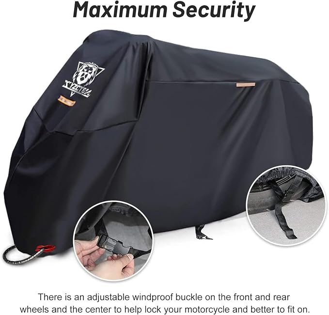 XYZCTEM Motorcycle Cover -Waterproof Outdoor Storage Bag, Made of Oxford - Image 4