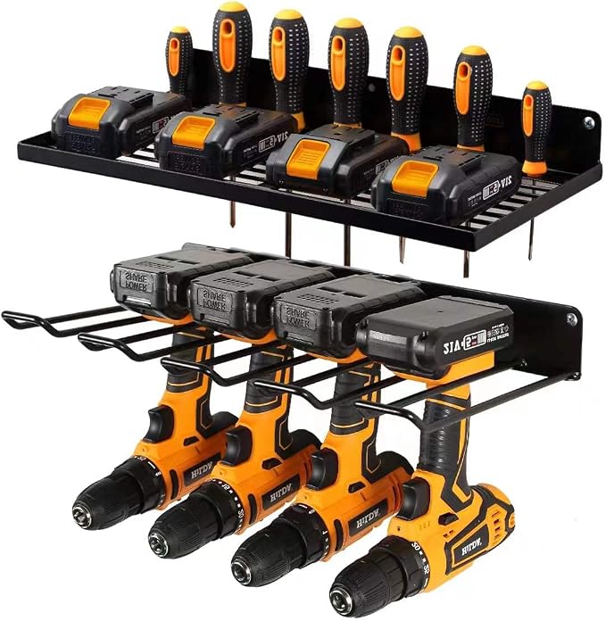 Power Tool Organizer with Charging Station, Drill Holder Wall Mount, Garage by UU-Major