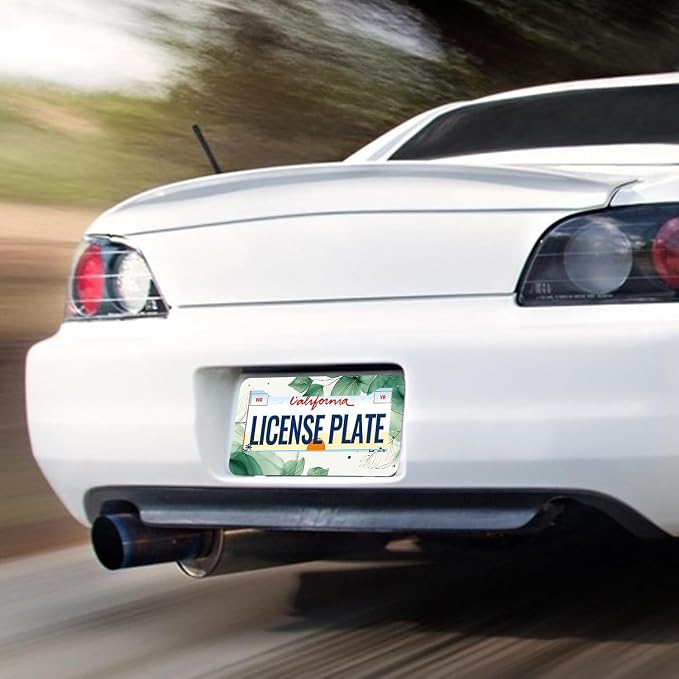 Watercolor Green Palm Leaves License Plate Frames - Image 7